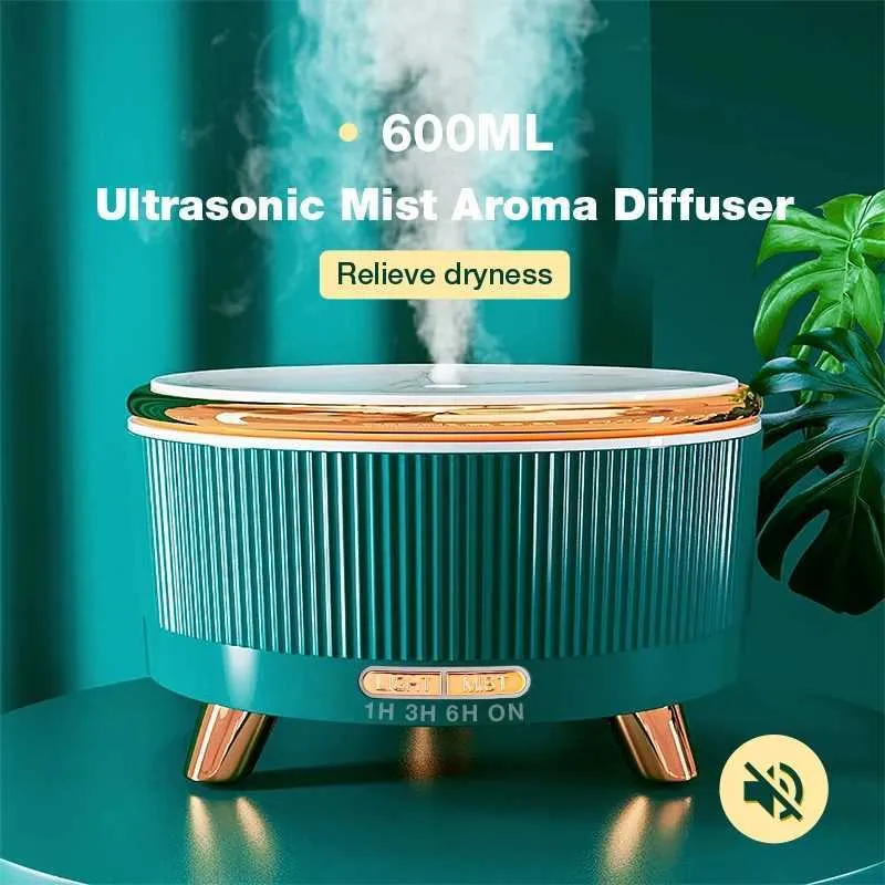 500ML humidificateur d'air à ultrasons AC100-240V diffuseur d'arôme électrique d'huile essentielle d'aromathérapie avec 7 couleurs LED lumières maison 210724