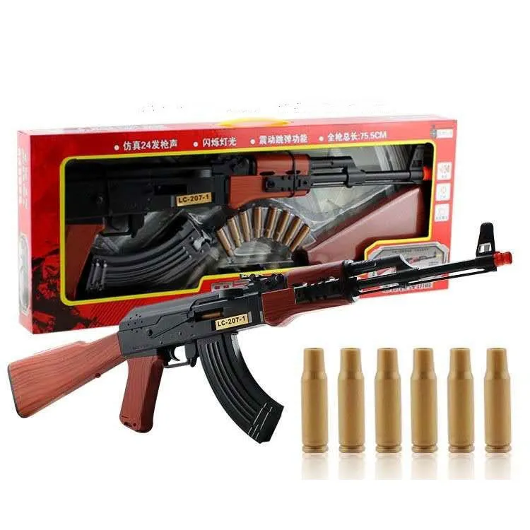 Pistolet électrique en plastique AK47, jouet pour jeu de plein air, fusil Airsoft de combat CS avec son de balle, cadeaux d'anniversaire pour enfants et adultes