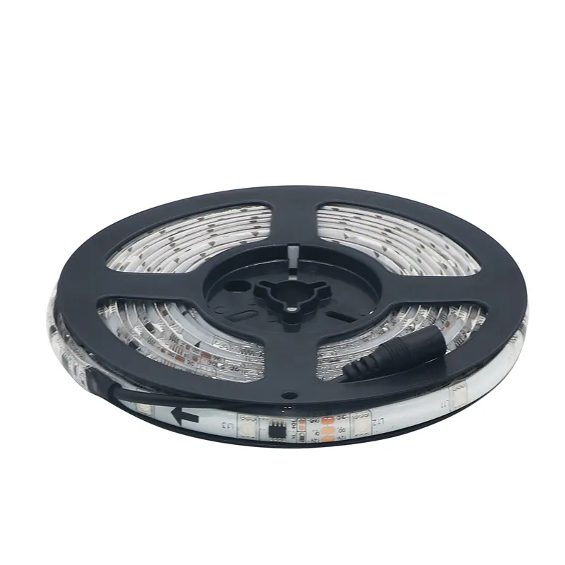 DHL fedex 50M Waterproof IP65 WS2811 5050RGB Dream Color Auto changing COLOR 30LED/M DC12V flexible Strip White PCB