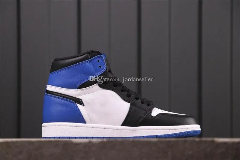 With Box Jumpman 1 1s Men Women Basketball Shoes Off Union 1 Real Leather fragment White blue Fashion Trainers Sneakers