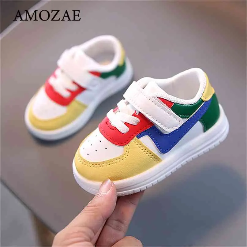 Baby Girls Buty Chłopcy Sport Dla Dzieci Słodkie Mieszkania Skórzane Sneakers Dzieci Moda Casual Niemowlę Maluch Soft 210914