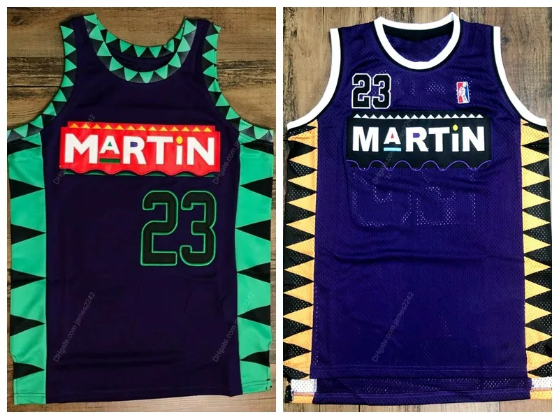 Martin Payne TV Show Marty Mar # 23 Basketball Jersey Homme Cousu Violet Taille S-XXL Maillots de qualité supérieure