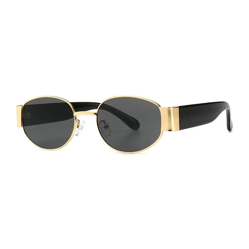 2019 Nuovi occhiali da sole ovali di lusso firmati per uomo e donna Occhiali da sole classici con montatura in metallo