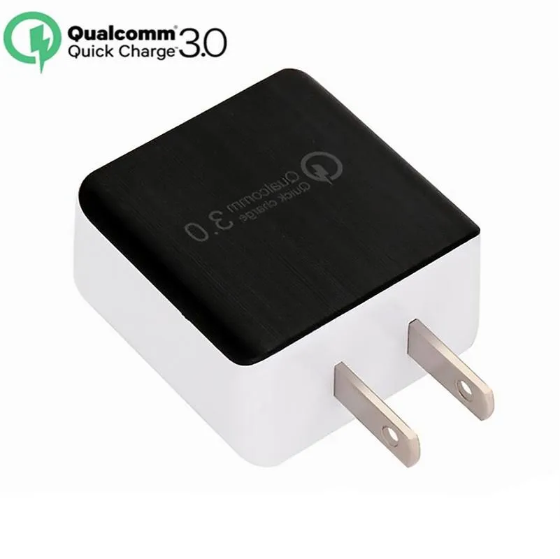 Buena calidad QC 3.0 Cargador de pared rápido USB Adaptador de corriente de viaje de carga rápida EE. UU. Enchufe de la UE Cargador de teléfono móvil