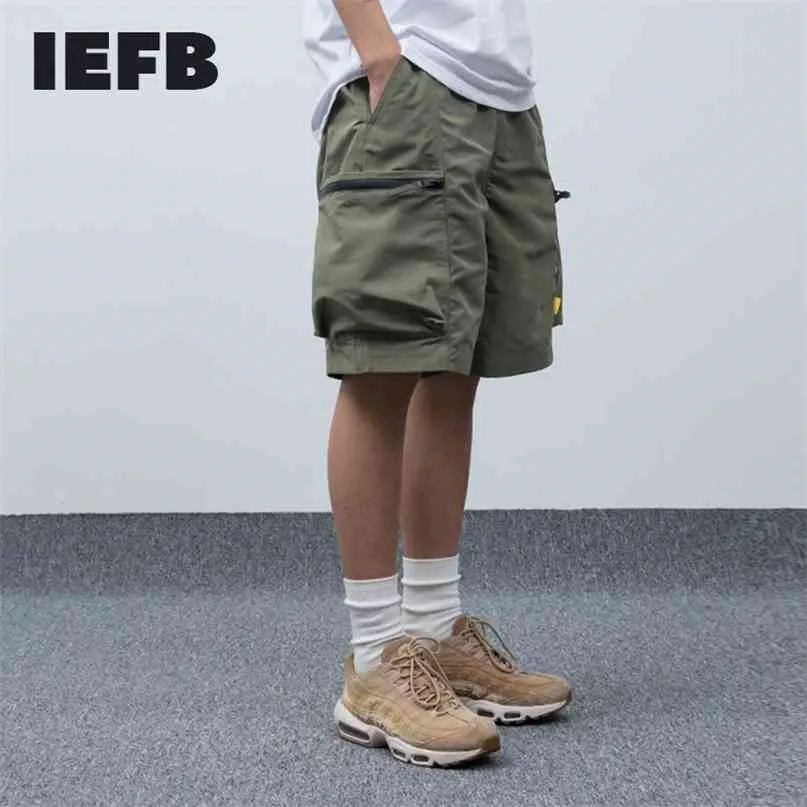 IEFB / Usura da uomo Summer Casual Tutas Big Size Big Size Color Block Patchwork Zipper Pantaloni da tasca con cerniera Pantaloncini da uomo 9Y1079 210713