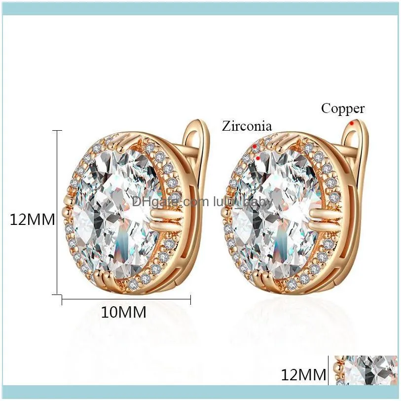 Stud Trendy Oval Cubic Zirconia Beads Earrings For Women Exquisite CZ Gem Stone Charm Fashion Jewelry Accessory Gifts1