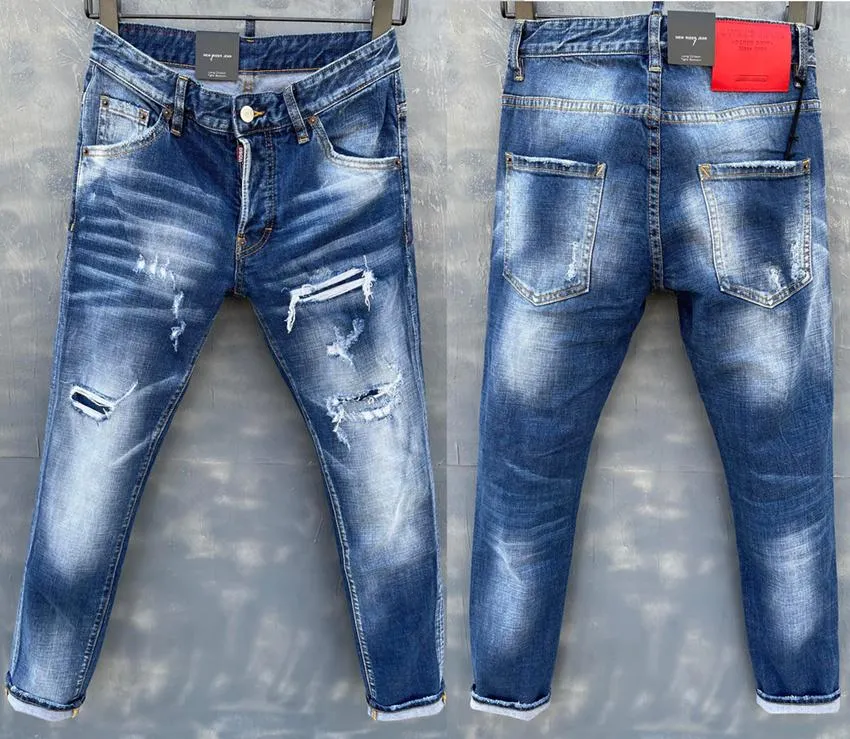 Jeans da uomo Brand Style Brand Italy Pantaloni da uomo Pantaloni da uomo Slim Denim Pantaloni Buton Blue Hole Matita per 9117