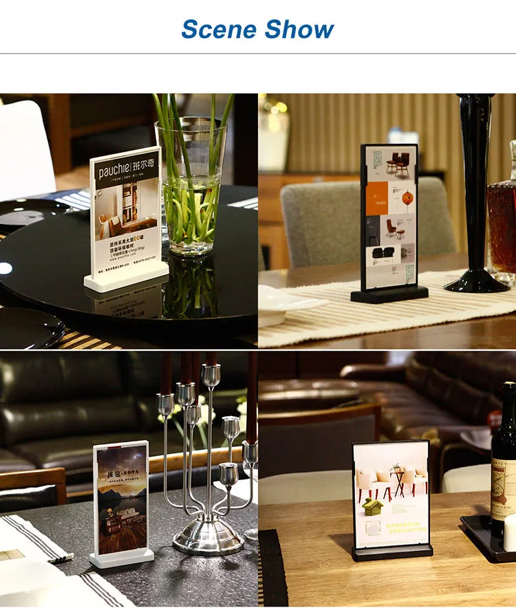 Safe Plastic Restaurant Menu Sign Holder Price Tag Holders For Countertop Acrylic Display Rack With A6 Picture Frame