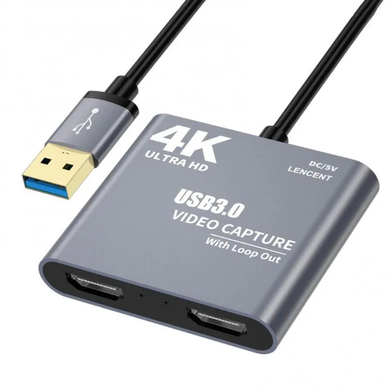 50% de réduction 4K 1080P, compatible avec USB 3.0, sortie Audio vidéo, HD 1080p60, adaptateur de carte de Capture, Hubs