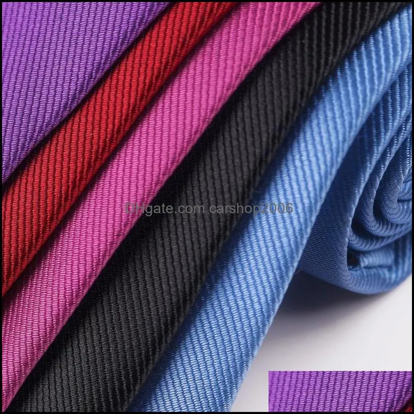 Neck Ties 2021 6cm Solid Polyester Neckties For Women Man Corbatas Gravata Woven Slim Tie Business Wedding Custom LOGO1