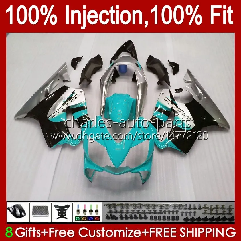 100% passform OEM Fairings för Honda Silver Cyan CBR 600F4 600FS 600 F4 FS CC 99-00 BODY 54NO.234 600CC CBR600 F4 CBR600F4 99 00 CBR600FS 1999 2000 Injektionsform Bodywork