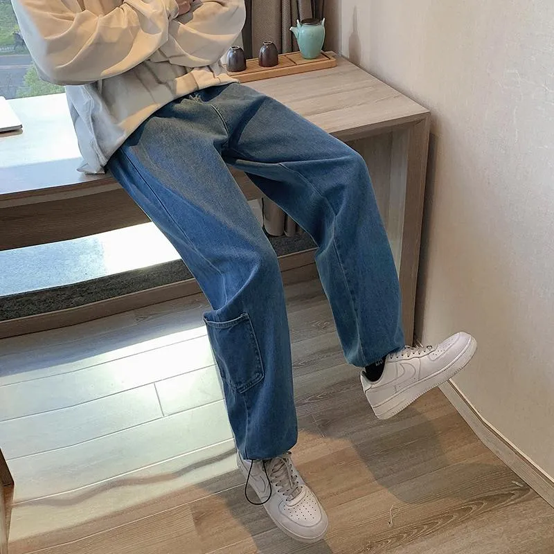 直売直送 メンズジーンズ夏ファッションルーズストレートカジュアルジャンパンパパッチワークポケットカウボーイメンズストリートウェアビンテージズボン 安心の正規仕入品 Www Detectie Ro