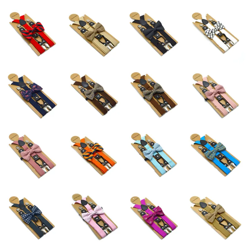 Mode-Accessoires für Erwachsene, vier Clip-Elastikbänder, Herren- und Damen-Hosenträger, Fliege-Set, Skid-Clips-Hosenträger