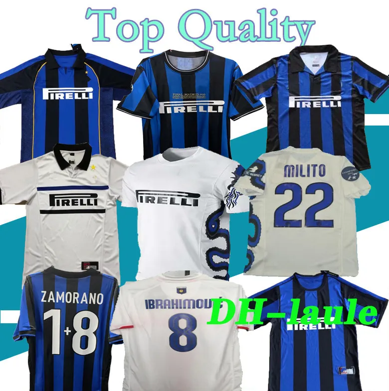 finais 2009 2010 MILITO SNEIJDER J.ZANETTI Retro Soccer jersey LUCIO Football MILAN 1998 1999 Pirlo 97 98 99 Djorkaeff Baggio RONALDO InTeREIS