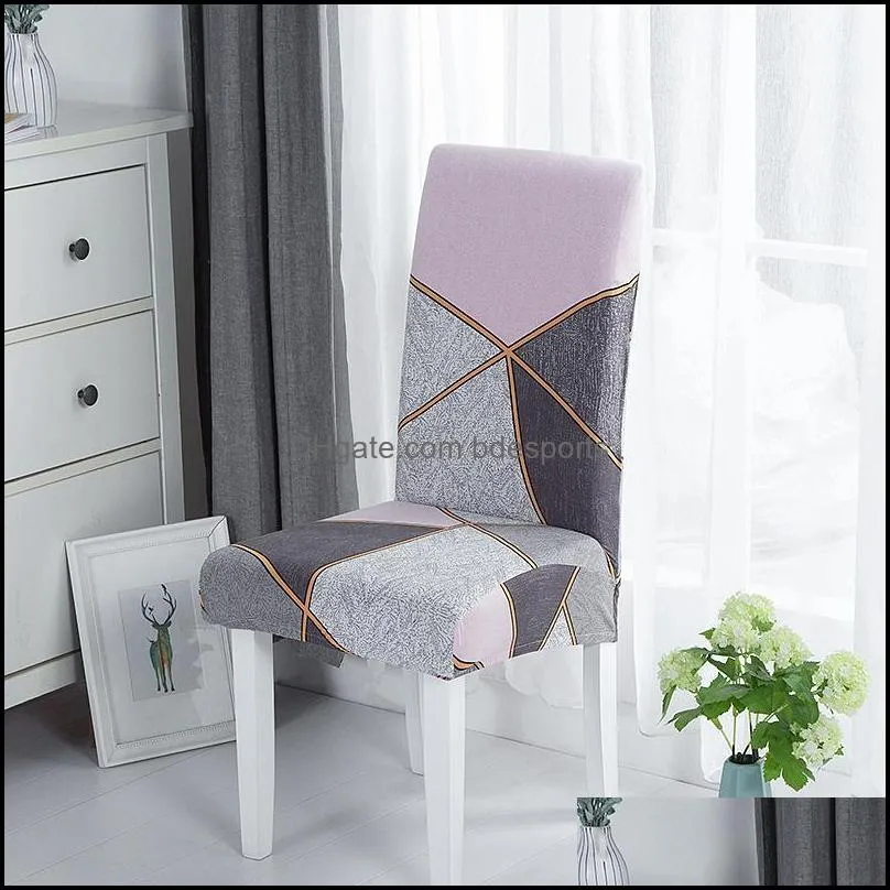 Chair Covers Geometric Spandex Cover Stretch Elastic Slipcovers Seat For Dining Room Kitchen Wedding Banquet El