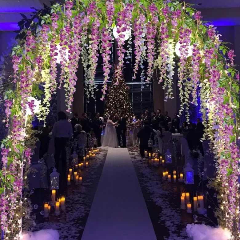 110см длинный элегантный искусственный шелковый цветок глистины винограда ротанга для свадебных целевых украшений букет гирлянда дома