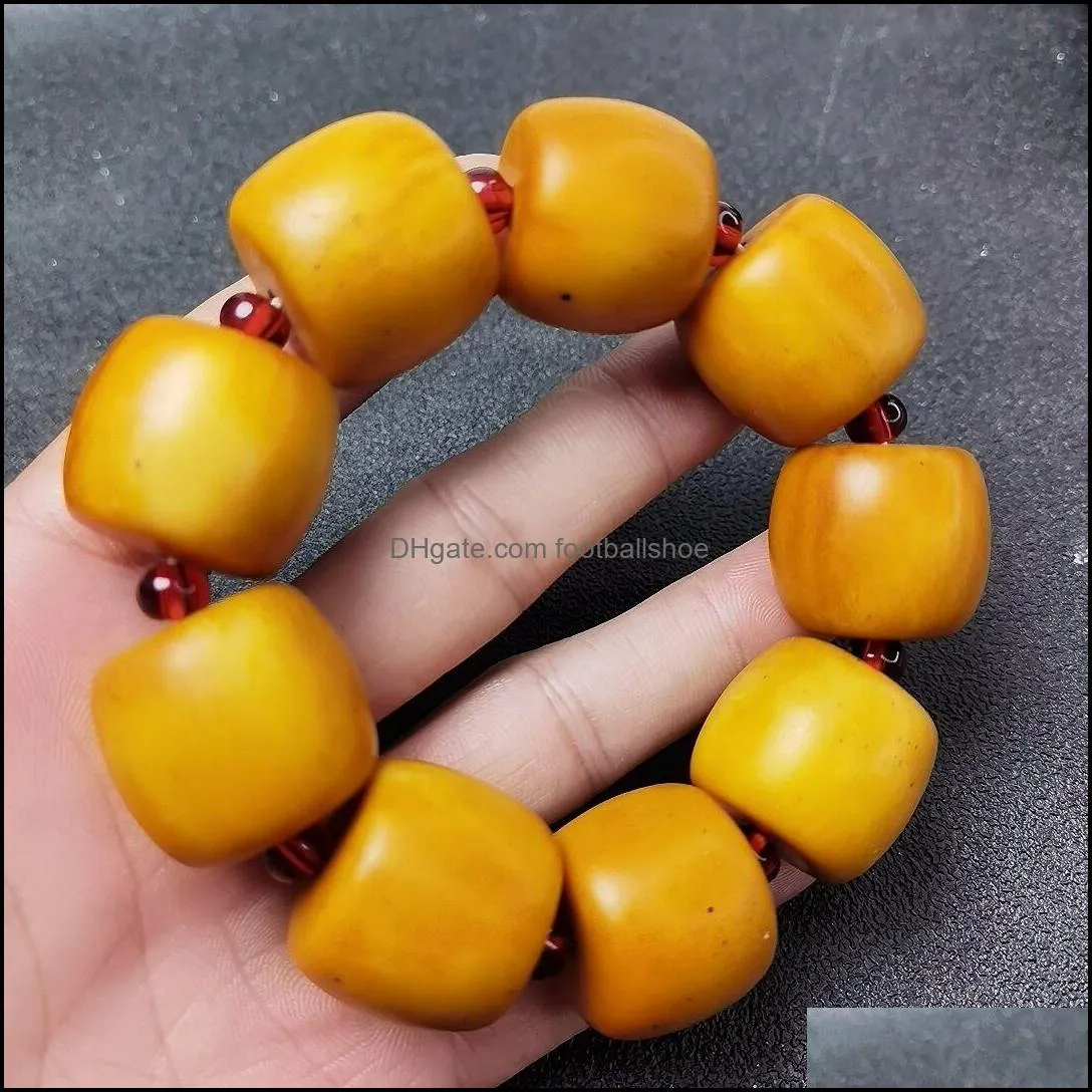 Natural Amber Chicken Oil Huang Lao Honey Calculate Pan Stone Beads Fashion Hand String Men and Women Strands