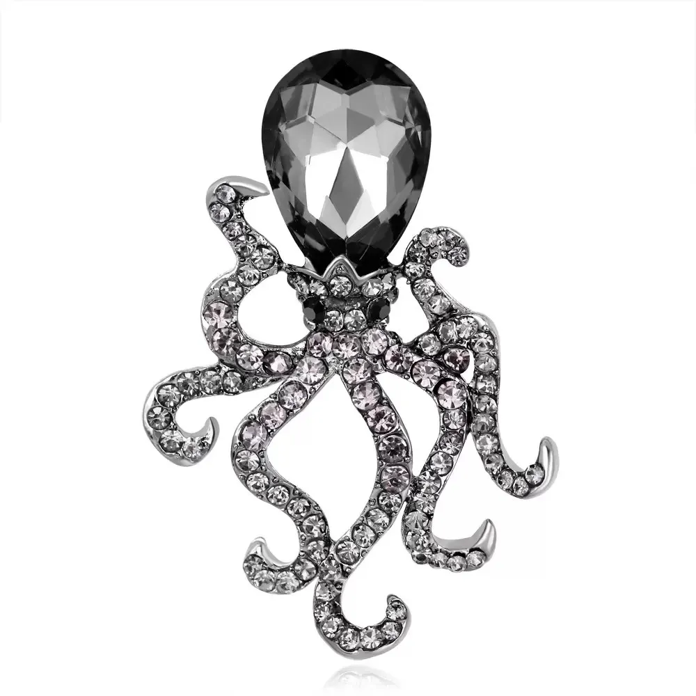 Crystal Octopus Broches Meisjes Rhinestones Mode-sieraden voor Broche Pins Animal