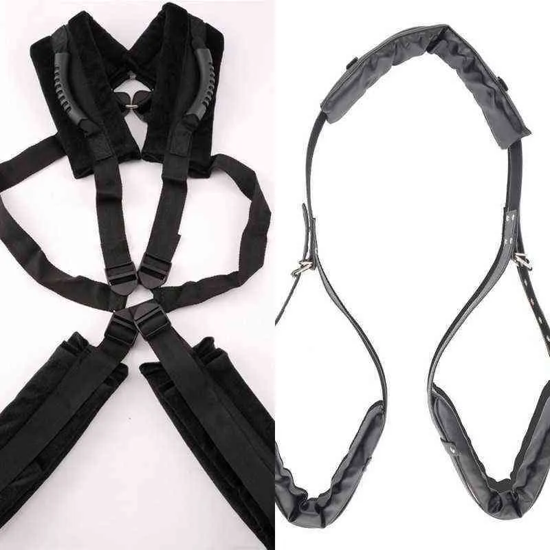 Nxy Bondage Giocattoli sessuali per coppie Bdsm Altalena Pluche Poggiatesta Gamba aperta Strooier Coppia Flirt Manette Sm Gioco Donne 1211