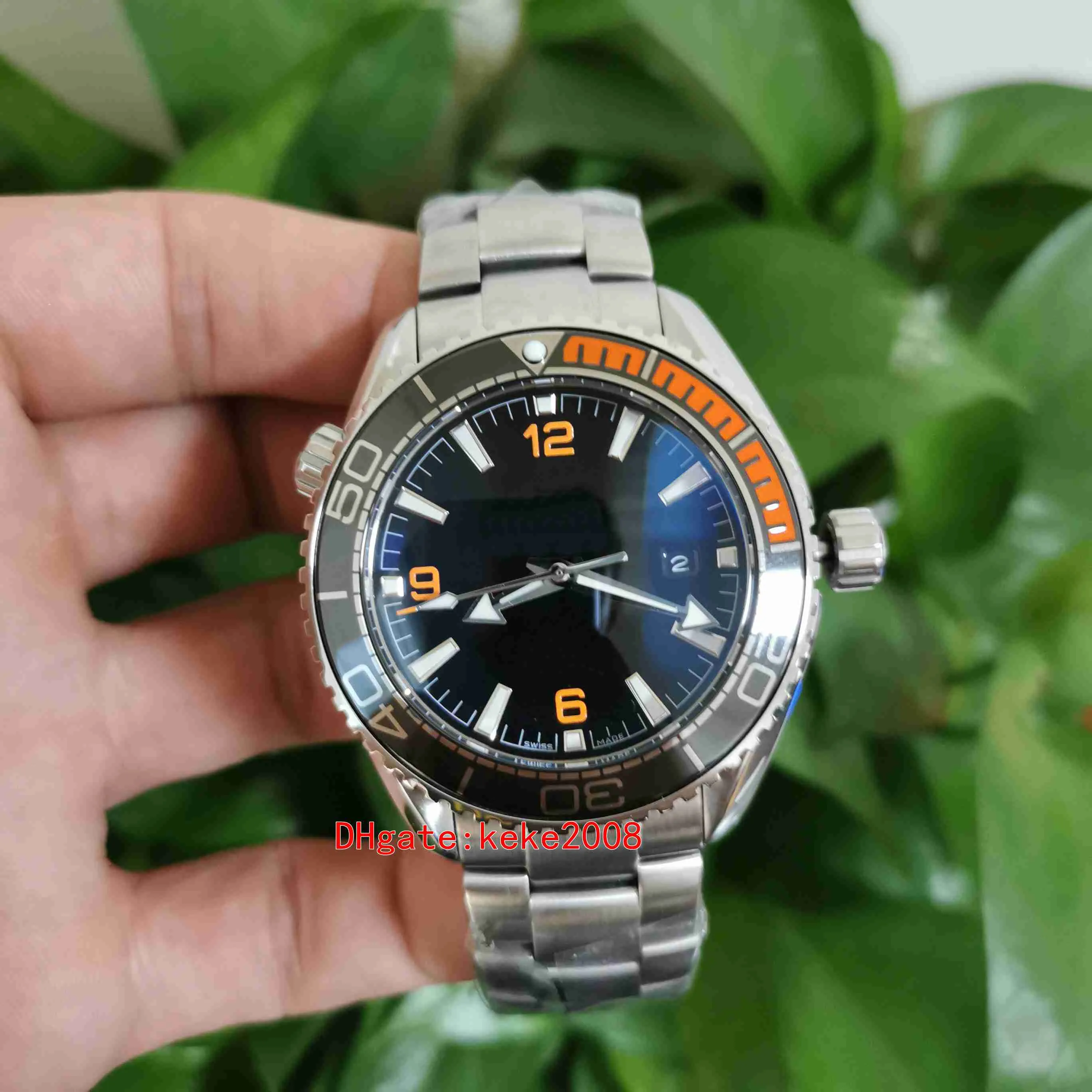 Best verkopende hoge kwaliteit oranje 43,5 mm horloges roestvrij staal Azië CAL.8500 uurwerk transparant mechanisch automatisch herenhorloge horloges