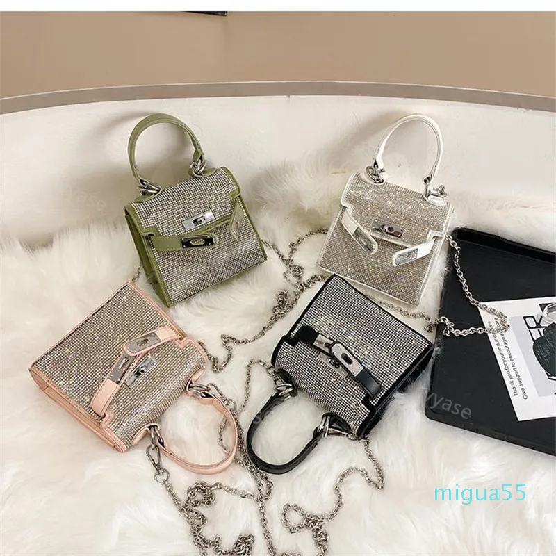 女性バッグハンドバッグ財布ラインストーン/ Diamante女性のファッション小型と正方形の変更ポケット