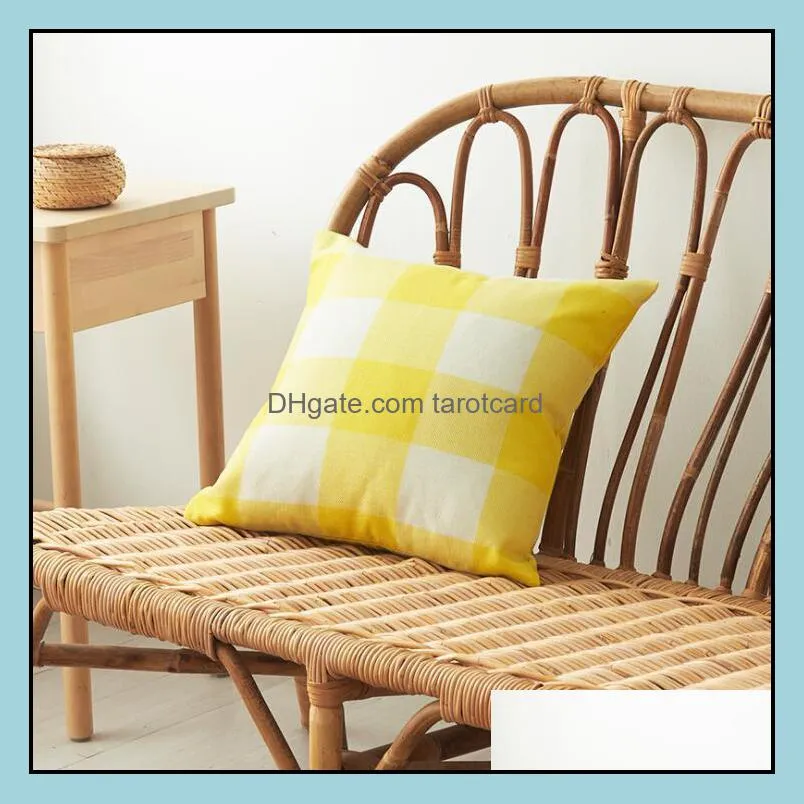 Fashion Striped Pillow Case Hold Pillow Plaid Case Candy Color Cotton Pillowcases Fashion Sitting Room Sofa Decoration
