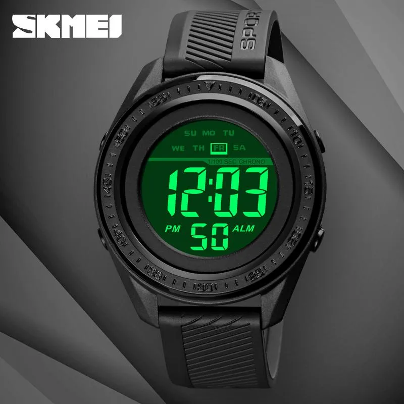 Men Wrist Watch Relógio de 50m Relógios Digitais à prova d'água Fashion Outdoor Sport Chrono LED LEDLE