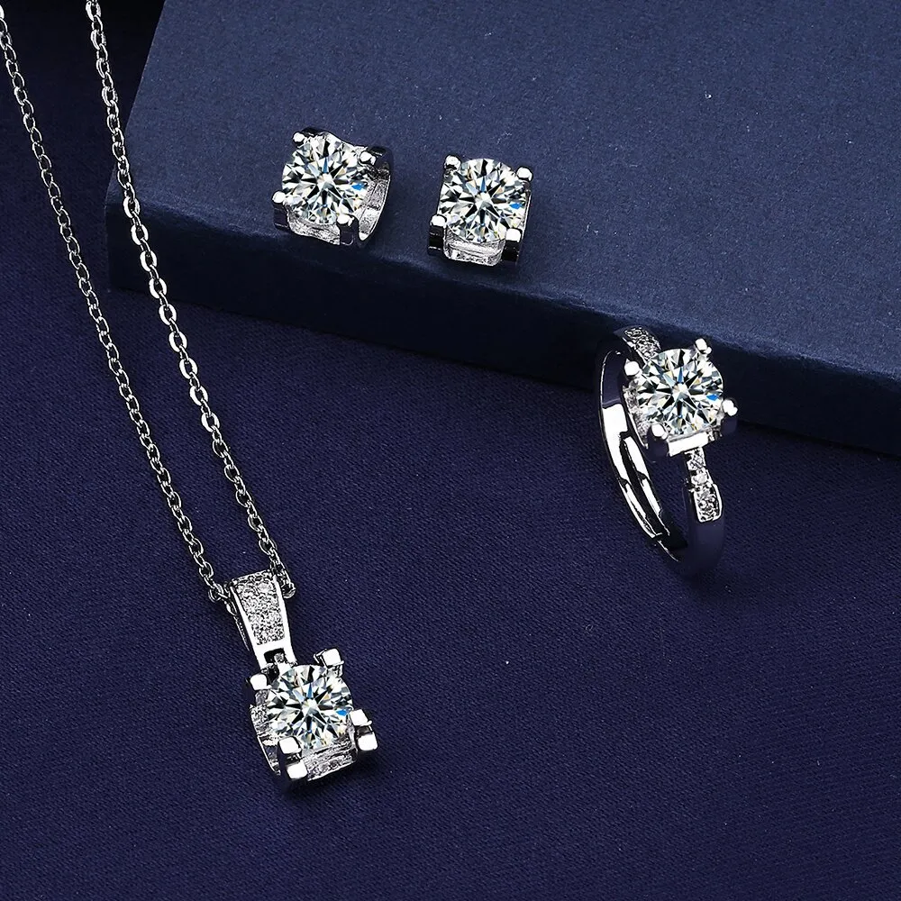 Ox Head Moissanite Diamond Jewelry Set 925 1 133 DHgate