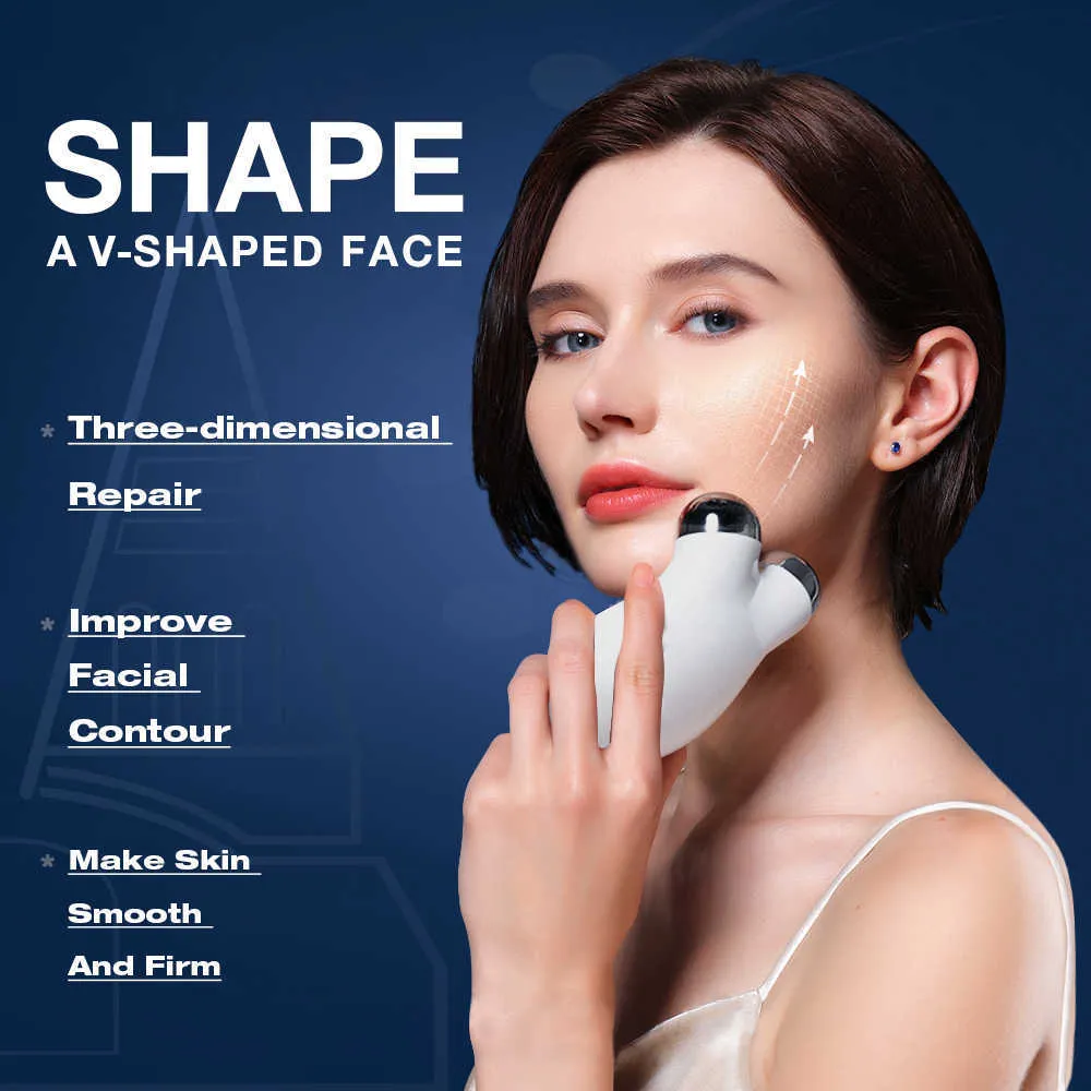 EMS Face Massager For Lifting Massage jawline Electric Roller Slimming Beauty Skin Care Lift Devices 210806