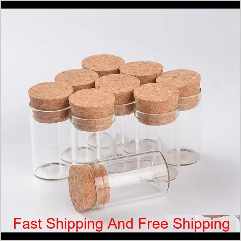 10ml small test tube with cork stopper glass spice bottles container jars 24*40mm diy craft transparent straight glass bottle hha1550