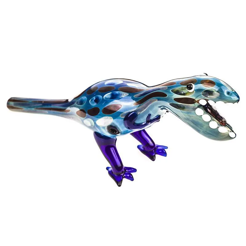 Colorful Pyrex Glass Pipes Beautiful Color Handpipe Handmade Portable Innovative Design Dinosaurs Shape Tube Dry Herb Tobacco Holder Smoking Decoration DHL Free