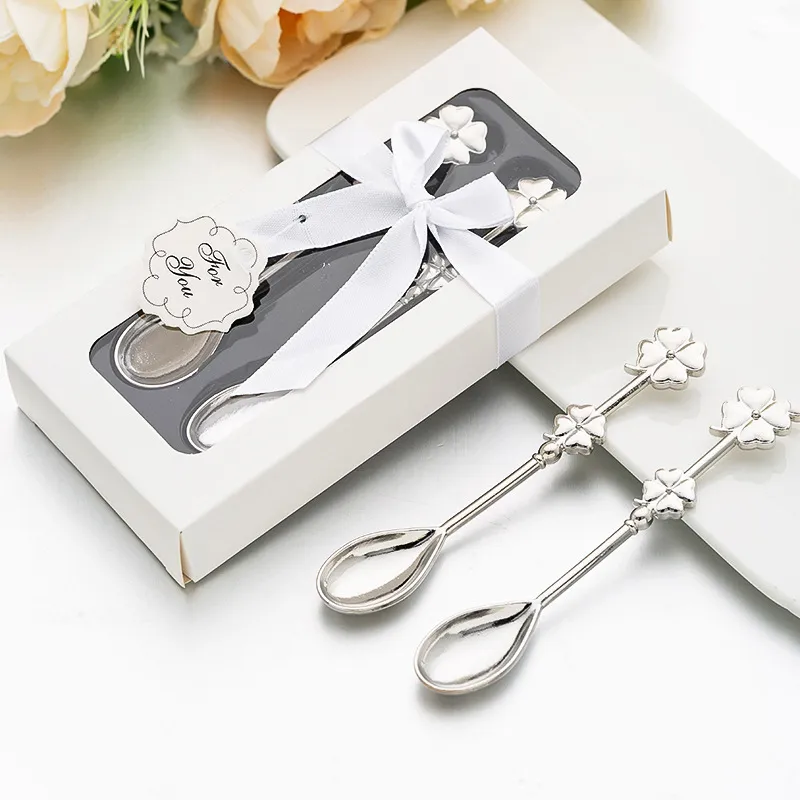100 Pieces lot50Boxes Unique Bridal shower favors of Silver Music Note Spoon Wedding gifts For Love coffee Party gift298T