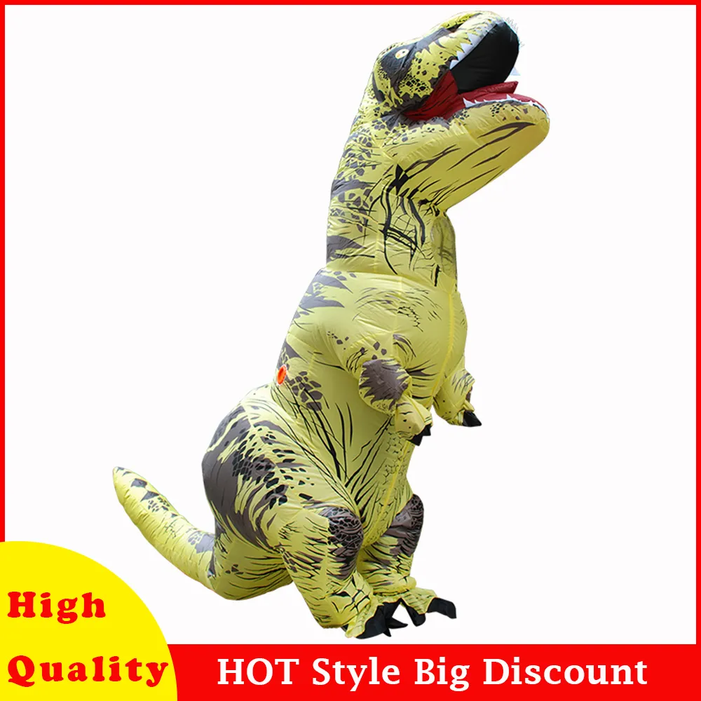 Mascot CostumesHigh Quality Dino Adult kids Inflatable Dinosaur Costume Mascot T REX Costume Halloween party Costumes For Women MenMascot