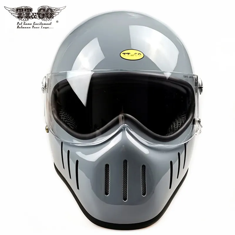 Japan TT&CO Thompson Spirit Rider Full Face Motorcycle Retro Helmets Vintage Fiberglass Cafe Racer