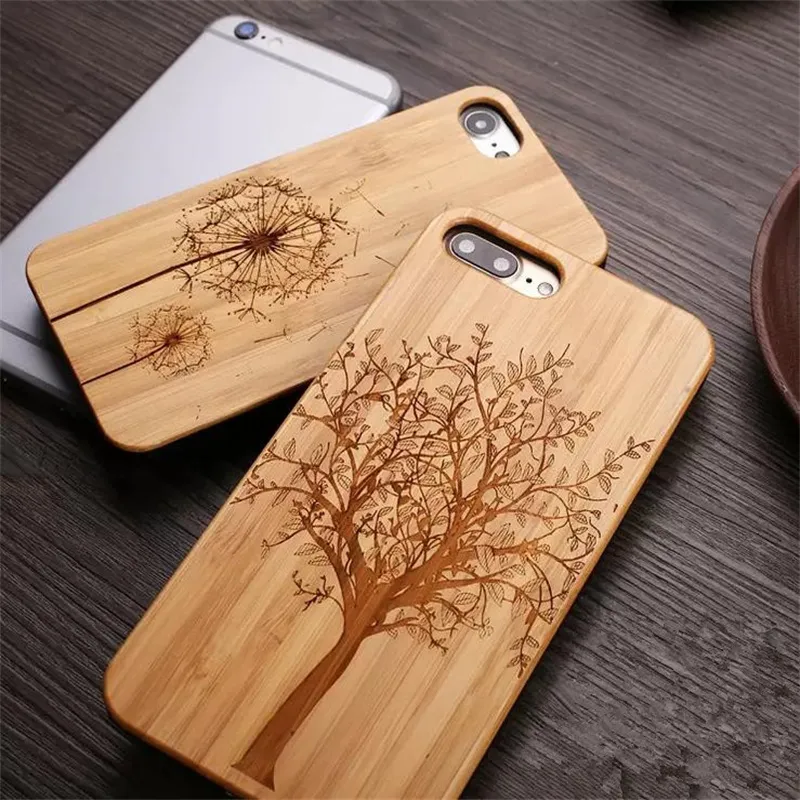 Bamboo Phone Cases Wood Case For IPhone 13 Pro 12 XS Max XR 11 8 Custom