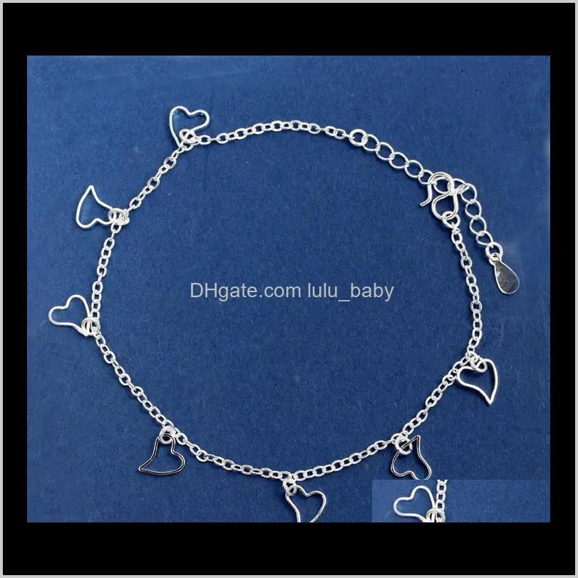 925 sterling silver anklets for women ladies girls unique nice sexy simple beads silver chain anklet ankle foot jewelry gift