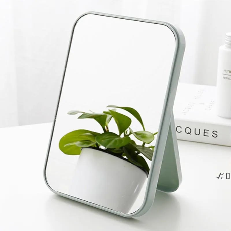 Folding Portable Square Cosmetic Princess Mirror HD Make Up Mirror Desktop Färgglada Ensidig Stor Makeup Spegel Kvinnor Travel RRE11747