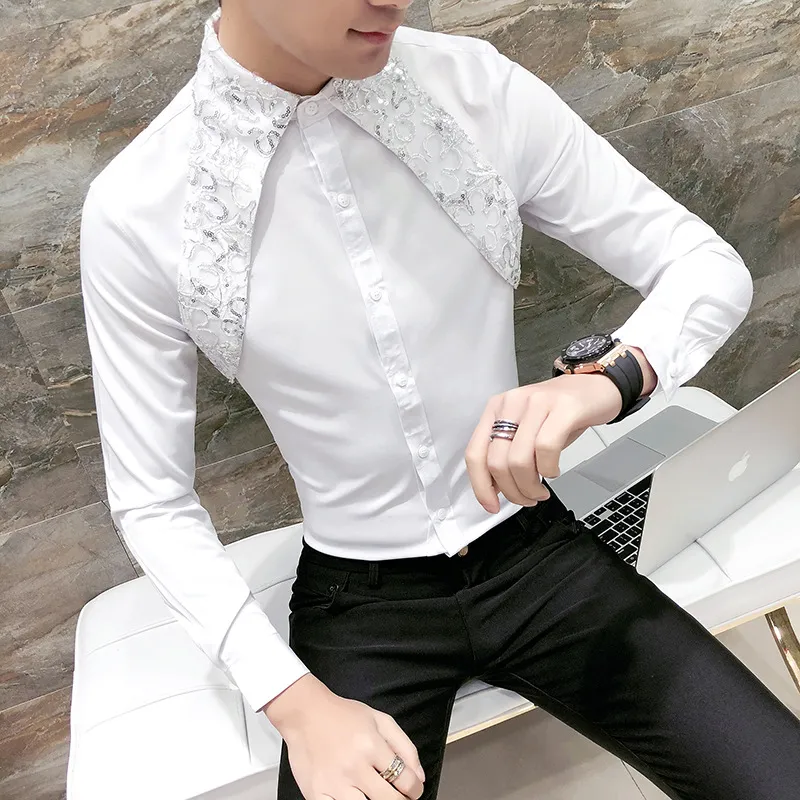 Casual Long Sleeved Men Shirts Fashion Lace Stitching... From Hencoolboy,  $20.1 | DHgate.Com