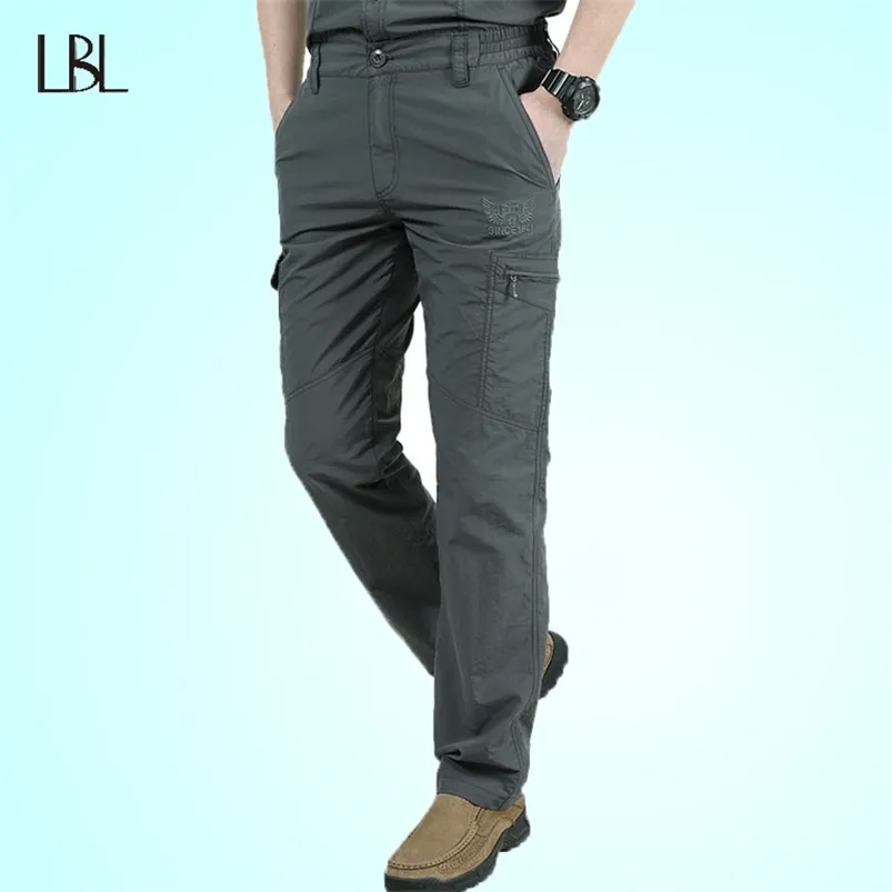 Men Thin Tactical Pants Breathable Summer Casual Military Trousers Male Waterproof Quick Dry Cargo Mens Slim Sweatpants 210715