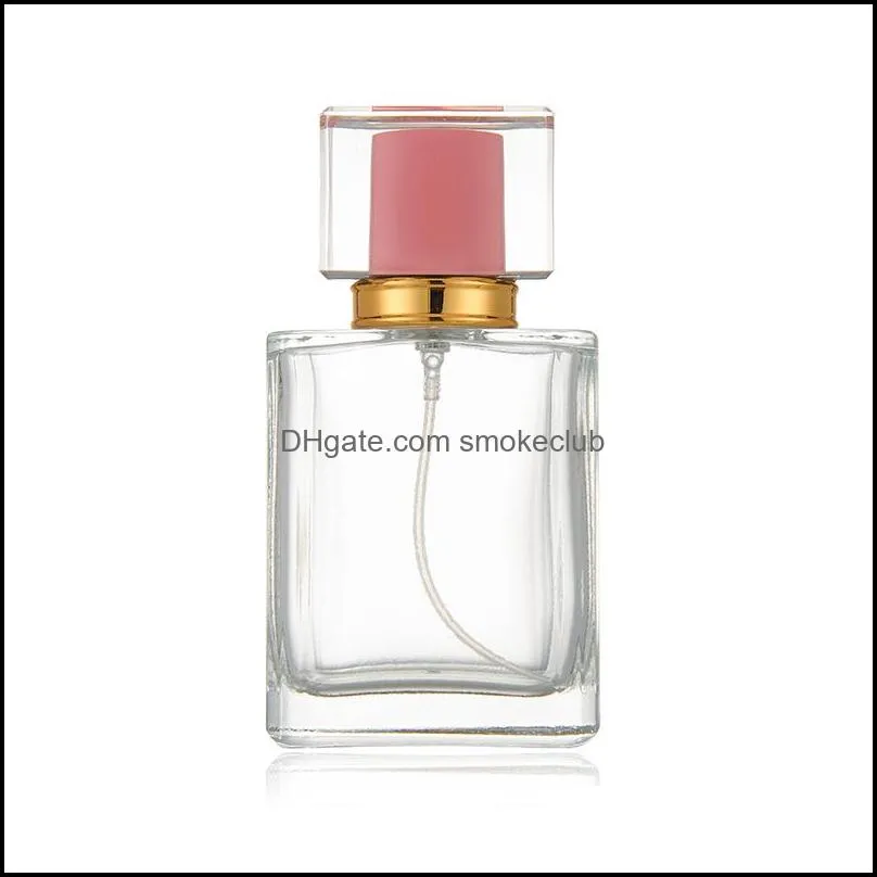 50ML Empty Perfume Bottle Square Portable Glass Refillable Perfume Bottle Travel Dispenser Fragrance Cosmetics Bottles Multicolor section