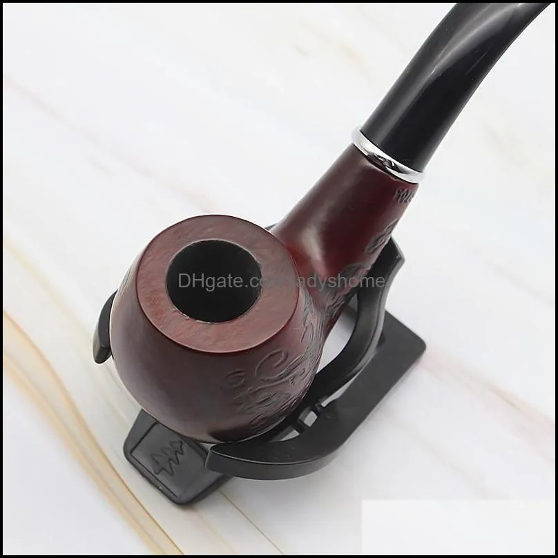 boutique tobacco pipe 705 carved wood ebony solid wood pipe manual old curved log filter tobacco pipe HWF7127