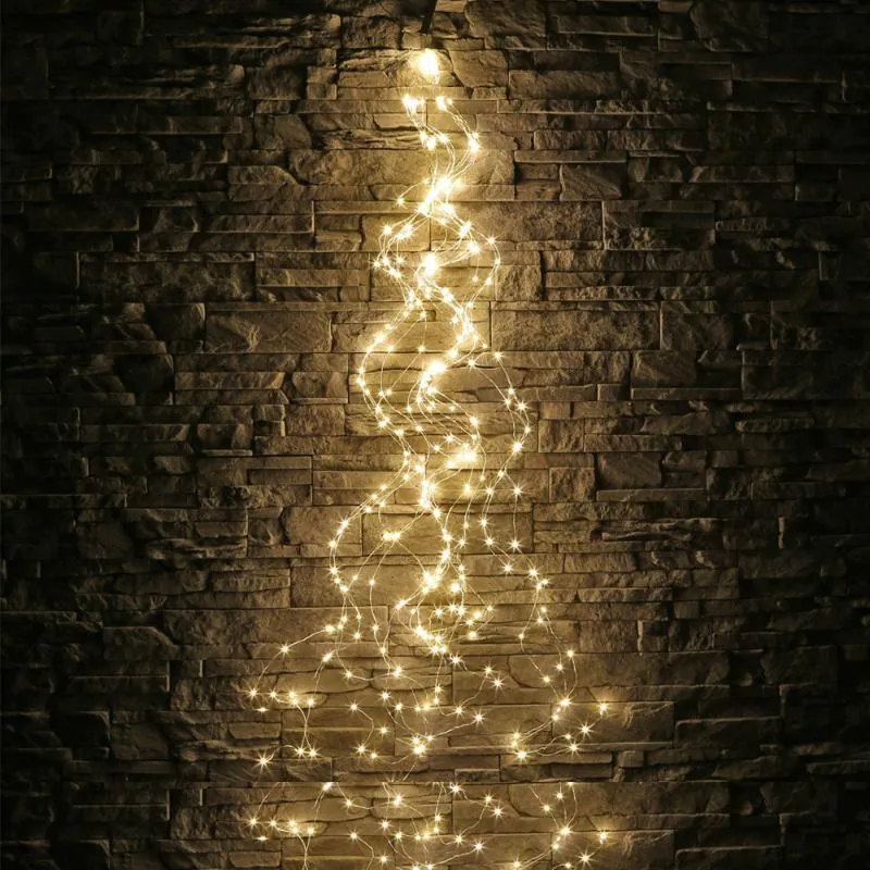 Cordes 200 LED vignes lumières fil de cuivre branche LED fée chaîne solaire alimenté café noël fête de mariage décoration