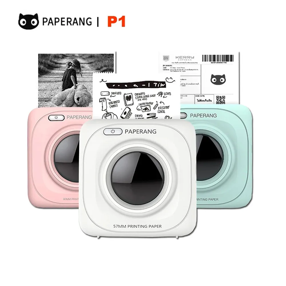 PAPERANG P1 Pocket Mini-Fotodrucker, 200 dpi, kabellose Bluetooth-Telefonverbindung, tragbarer Thermodrucker für iOS- und Android-Telefone