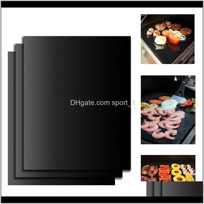 bbq grill mat durable non-stick barbecue mat 40*33cm cooking sheets microwave oven outdoor bbq cooking tool