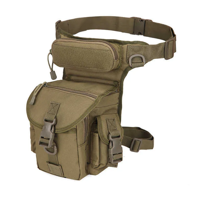 Men's Military Tactical Drop Leg Bag Waist Pack Adjustable Thigh Belt Hiking 800D Waterproof Nylon Motorcycle Riding Camping Bag Y0721