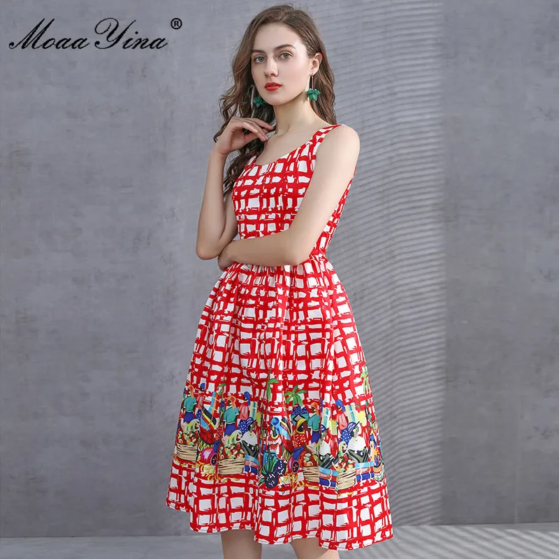 Fashion Designer dress Summer Women Dress Spaghetti Strap Floral-Print Vacation Ball Gown Dresses 210524