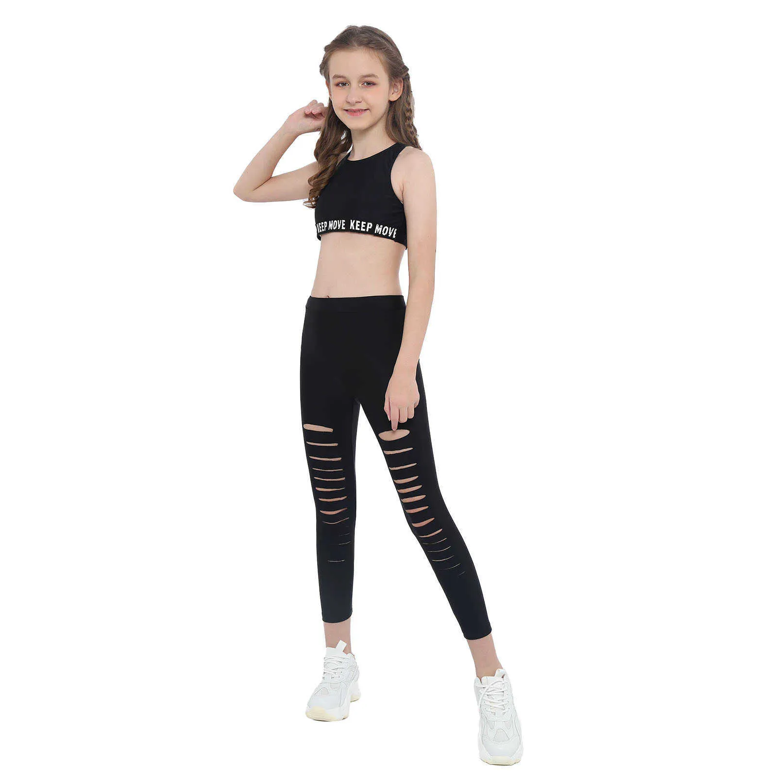 Kids Girl Summer Crop Top Vests Bra Shorts Bottom Gym Yoga Sports Running  Outfit 