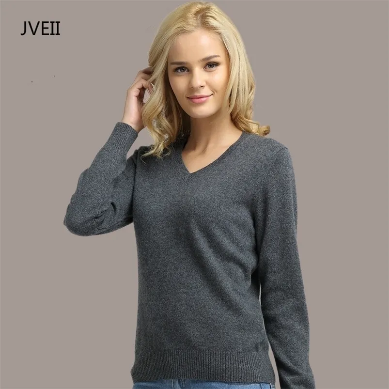 Jveii Femmes Sweater Tricoté Femme à manches longues V-Col V-Caucheuse Pull et Pullover Femme Automne Hiver Slim Slimers Casual 210805