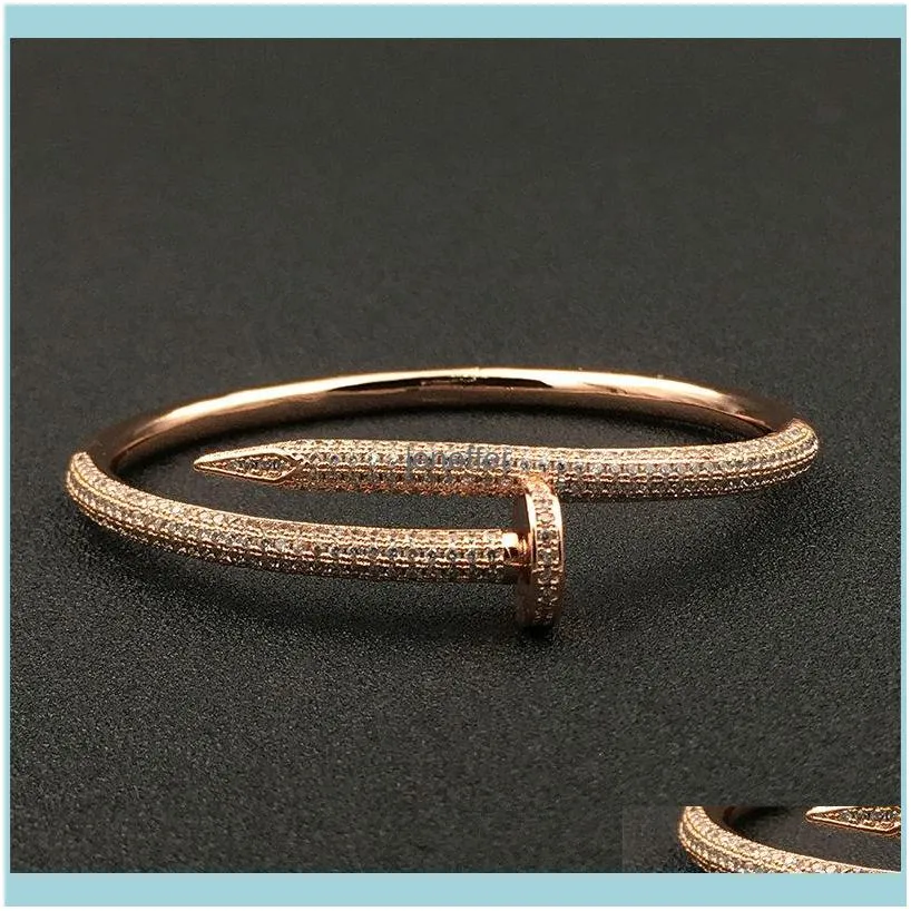 Fashion Cuff Bracelets Women 18k Gold Plated Love Bangle Full Diamond Bracelet Jewelry For Gift