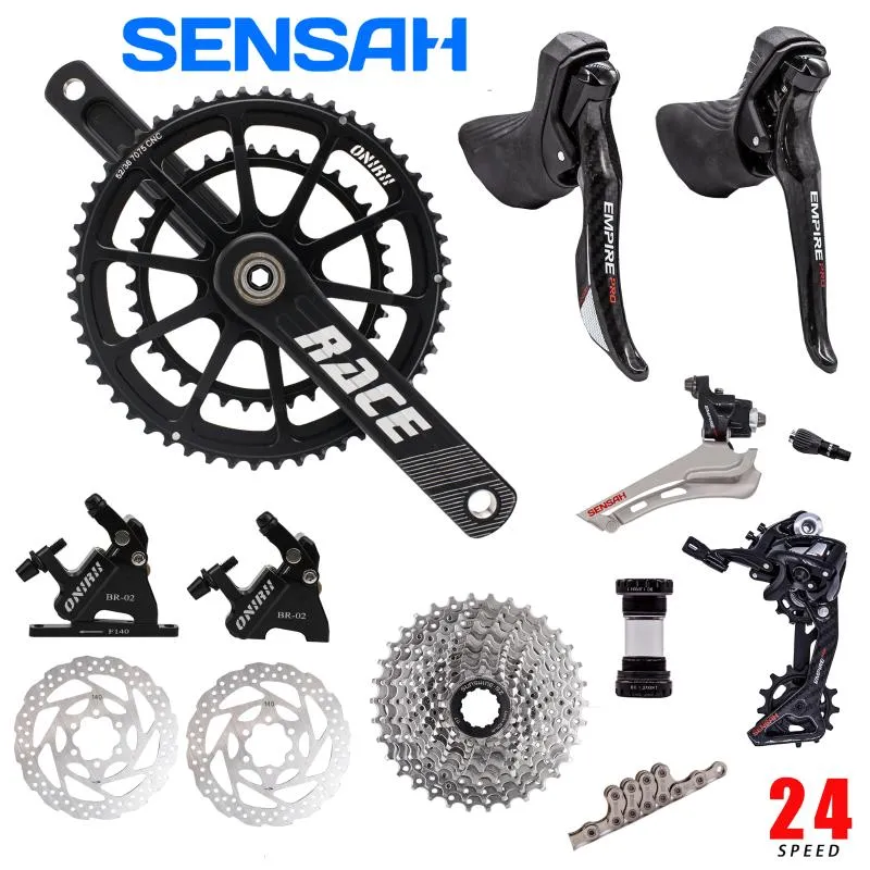 Przerzutki rowerowe SENSAH EMPIRE PRO 2x12 Speed Road Groupset Kit korba kaseta przerzutka łańcucha przerzutka hydrauliczne hamulce tarczowe UT R7000 R8000